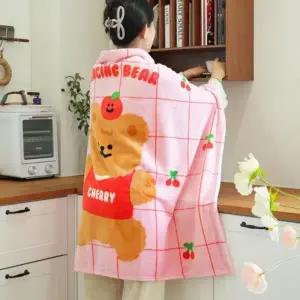 ( )따뜻한 학생 레져 부드러운 모포 극세사 귀여운 핑크풋 캠핑 담요 판촉물 댄싱베어