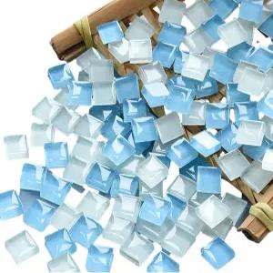 모자이크 타일 225개입 / 200g 크리스탈 유리 용품 팩 (홈 데코 DIY 공예 접시 액자 화분용) ？ 1x1cm