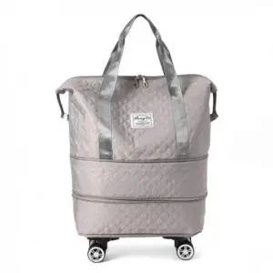 확장형 다목적 여행용 보스턴백 이동식 캐리어 바퀴 탈부착 숄더가방 그레이