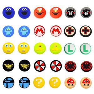 귀여운 만화 실리콘 엄지 스틱 그립 캡 커버, 닌텐도 스위치 Oled NS Lite 조이콘 컨트롤러 케이스