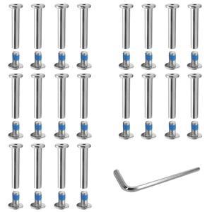 비아웅도 20 세트 32mm 인라인 스케이트 휠 나사, 6mm OD 교체 베어링 롤러 스케이팅 나사 액슬 소켓 1팩 설치 도구 포함