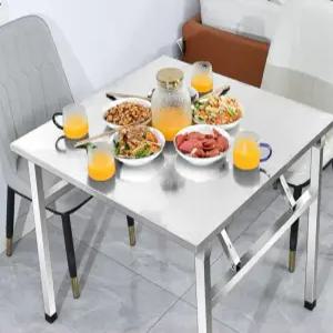 스텐 테이블 포차 호프 매장 용 다이닝 식당 업소용 간이 폴딩 캠핑 스테인레스 식탁 야외