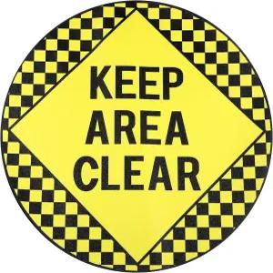 예시야 1개 바닥 표지판 - 16인치 미끄럼 방지 스티커 투명 유지 노란색에 검은색 표시