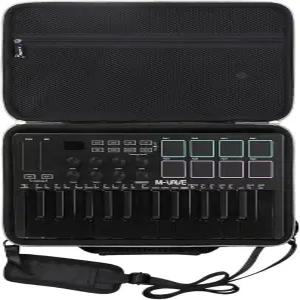 M-VAVE 25 키 USB MIDI 키보드 컨트롤러용 케이스 - 여행용 보호 휴대용 보관 가방(블랙)