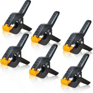 슬로우 돌핀 헤비 듀티 스프링 클램프 클립 4.5인치 머슬린/페이퍼 사진 스튜디오 배경-6팩 ( 옐로우 블랙