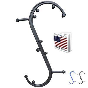 바디 백 버디 클래식 미국산 핸드헬드 마사지 지팡이 - 심부 조직 를 위한 전신 트리거 포인트 도구 허리, 어깨, 목을 듀얼 후크 (2.0 블랙)