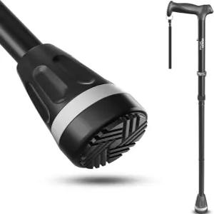 헬스바자르 남녀용 올터레인 워킹 지팡이 가볍고 접을 수 있으며 조절 가능하며 충격 흡수 노인 및 접이식