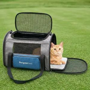버건네스트 고양이 캐리어 항공사 승인 개 사이드 백이 있는 10파운드 미만의 소형 고양이용 소프트