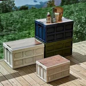 캠핑 테이블 박스 수납 우드 폴딩 정리함