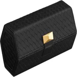 송믹스 로네 컬렉션 - 3가지 시계 여행용 케이스 헥사곤 롤 직조 엠보싱 PU 가죽 숨겨진 수납 기능이 있는