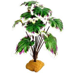 테라리움 장식용 와이즈 파충류 인공 식물, 양서류 서식지 장식 수염 용 탱크 액세서리, 크레스티드 게코 레오파드 도마뱀 카멜레온 뱀 개구리 - 화이트 엣지 휴세라