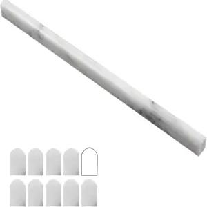 로브데코 카라라 화이트 1/2인치 X 12인치 대리석 펜슬 라이너 타일 샤워 및 백스플래시용 엣지 트림 몰딩