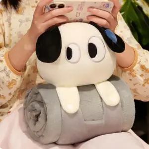 JIYU 극세사 모찌 애니멀 인형 담요 쿠션 똑딱이 베개 블랭킷 망토