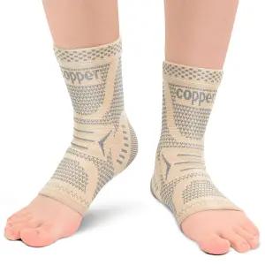 삔 발목을 위한 INDEMAX 구리 주입 발목 보호대 여성 및 남성용 압박 슬리브 지지대 아킬레스건염 스킨