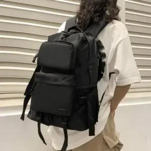 블랙 투포켓 남여공용 백팩 데일리 대학생