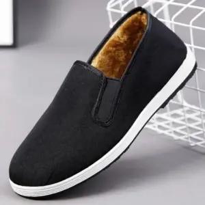 남성 겨울 방한 슬립온 단화 기모신발 털