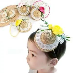 [아랑로랑] 다이애나플라워 밀집모자 아기헤어밴드