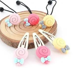 [아랑로랑] 무광통통롤리팝 헤어방울똑딱핀(1+1)