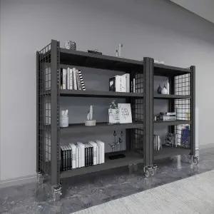 바퀴달린 중량랙 물류창고 이동식 짐보관 창고 블랙