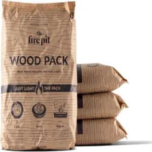 TIKI 우드 펠릿 팩 - 무연 불 구덩이용 4팩 야외 난방 및 캠핑용 사용이 간편한 구덩이 연료 30분 이상