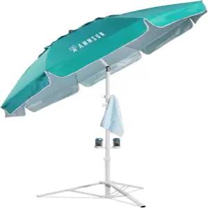 AMMSUN 그늘 우산 스탠드가 있는 프리미엄 휴대용 스포츠 경기용 6.5피트 경량 프리 스탠딩 캐노피 조절