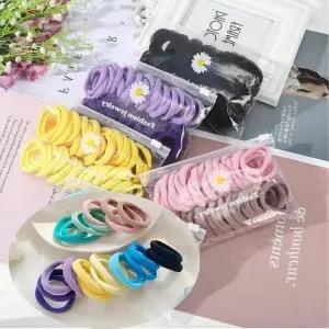 [셀러허브]파우치 캔디 컬러 마카롱 머리끈(50P 1set) (S23293284)