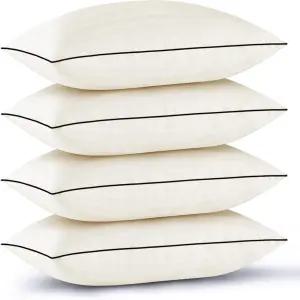 GOHOME 베개 표준 사이즈 4종 세트 - 수면용 침대 4팩 옆구리 및 허리 수면자를 위한 프리미엄 소프트 다운