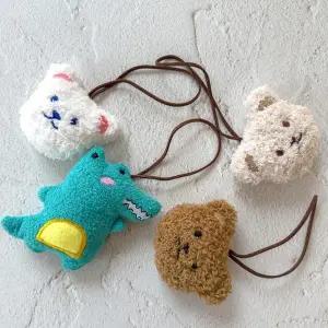 [셀러허브]학생가방고리 4개세트 곰돌이키홀더 백참 가죽끈 네임택 이름표 (S21988326)