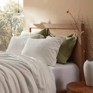 바이샨 다운 페더 베개 표준 사이즈 2인용 호텔 컬렉션 침대 세트 깃털 방지 1000+ 청결 자연 복원력 있는