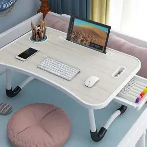 [아크]폴딩 좌식테이블 침대트레이 컵홀더 수납서랍장-WD3F720