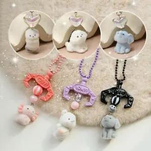 [셀러허브]하트 후로킹 동물 인형 키링 [9종 토끼 해달 우파루파 비숑 코끼리 곰돌이] (S33662836)