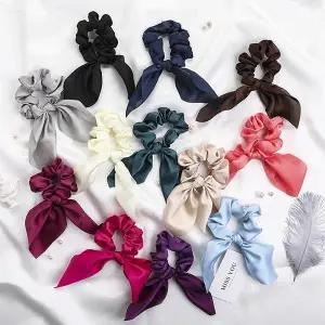 [셀러허브]헤어슈슈 리본광택곱창머리끈 스크런치 헤어끈 곱창밴드 곱창머리끈 머리끈 (S38791354)