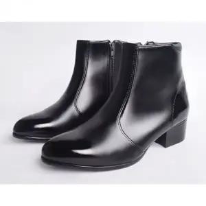 지퍼 앵클 부츠 여성가죽 신발 사무용 구두