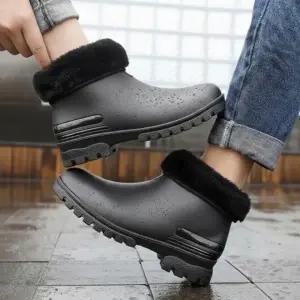 남자 레인부츠 방한 아웃도어 기모 장화 숏
