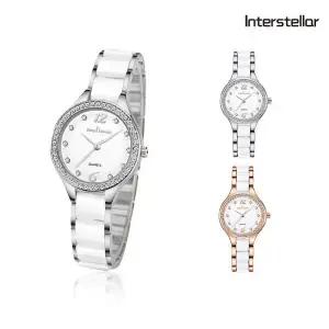 [셀러허브]인터스텔라 여성 큐빅 손목 시계 전자 여자 메탈 학생 선물 연예인 방수 캐주얼 (S16264950)