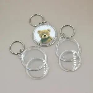 [셀러허브]증사액자 아크릴 액자 열쇠고리 둥근모양 증사홀더 (S17835662)