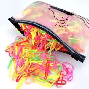 고무줄 헤어밴드 어린이 액세서리 데일리 머리끈 얇은 형광 헤어타이