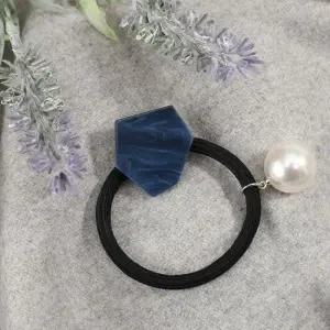 [셀러허브]검정 진주 머리끈 고무줄 엔젤슈슈 블루 자개 방울 (S37696216)