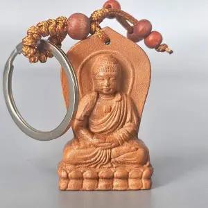 [셀러허브]원목 우드 나무 부처님 불상 키링 불교 열쇠고리 (S35659309)