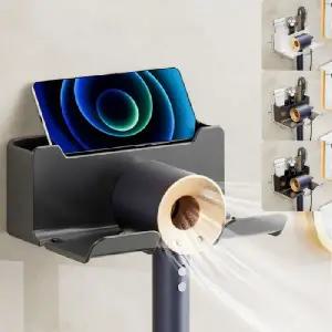 무타공 드라이기 거치대 멀티수납 3칸 헤어드라이기 선반 드라이기홀더 3Color