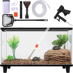 라운지라이프 어항 청소기 키트 수족관용 자갈 진공 자기 유리 청소기가 있는 수족관 사이폰 청소 도구 물