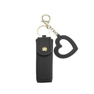 [셀러허브]립스틱 립밤 케이스 거울 키링 수납 키홀더 블랙 (S37705458)