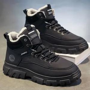 남성 키높이 겨울 방한 털 레이스업 운동화 워커 2컬러