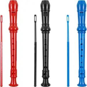 소프라노 레코더 데칸트 플로타 8홀 ABS 클라리넷 독일식 트레블 플루트 C 키 클리닝 로드 백 3팩 포함