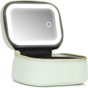LED 거울이 있는 미니 메이크업 가방 작은 여행용 3가지 조명 모드 조절 가능 밝기 여성 정리함 화장품
