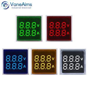 호환 22mm AC 24-500V 0-100A LED 디지털 전압계 전류계 듀얼 디스플레이 미터 볼트 앰프 테스터 감지기