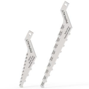 PKPKAUT 2Pcs 미니 테크 게이지 32nd 브레이크 패드 측정 도구, 라이닝 및 드럼 마모를 위한 2-in-1 32th(16th) 라벨 기술자 게이지, 휠 제거 필요 없음