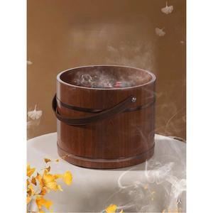 통나무 족욕통 보온 커버 휴대용 발 담그는 대야 겨울 족욕용