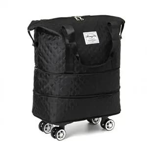 [셀러허브 패션]바퀴달린 확장 아이러빗 여행가방 블랙 2단 보스턴백 2단확장형보스턴백 2단확장여행가방