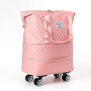 [셀러허브 패션]확장 보스턴백 바퀴 핑크 아이러빗 여행가방 보조 2단 2단확장형여행용가방 2단확장형백 2